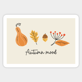 Autumn composition with hand drawn botanical elements Sticker